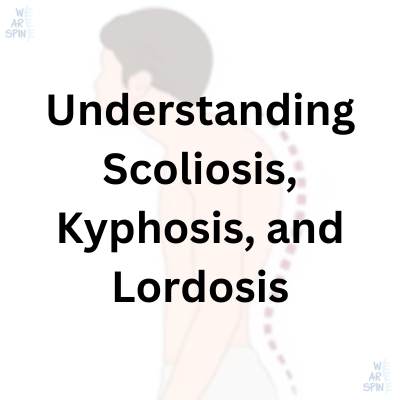 Illustration comparing scoliosis, kyphosis, and lordosis spine curvatures in the human body